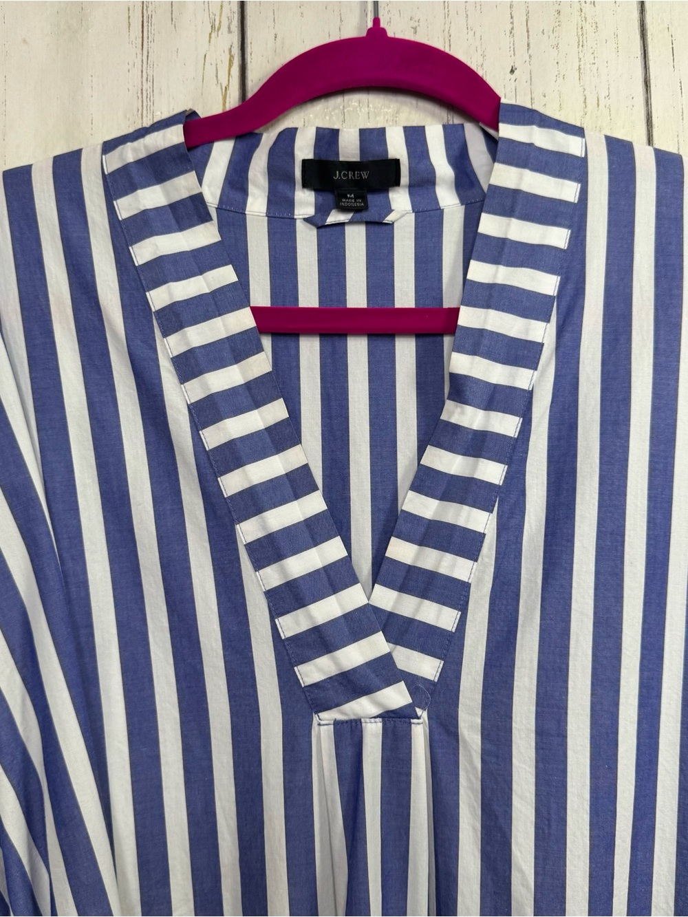 J.Crew Blue White Stripe Cotton Poplin Maxi Dress Belted Coastal Preppy Nautical - Picture 5 of 16